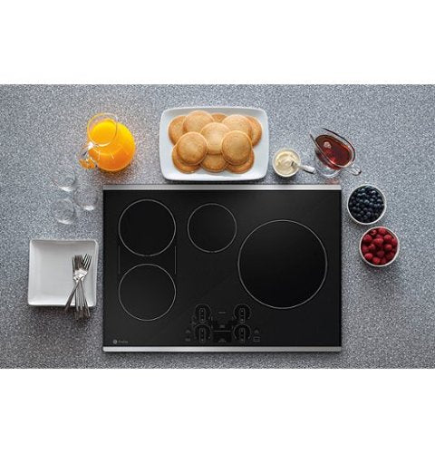 GE Profile - ENERGY STAR 30" Built-In Touch Control Electric Induction Cooktop - Stainless Steel on Black