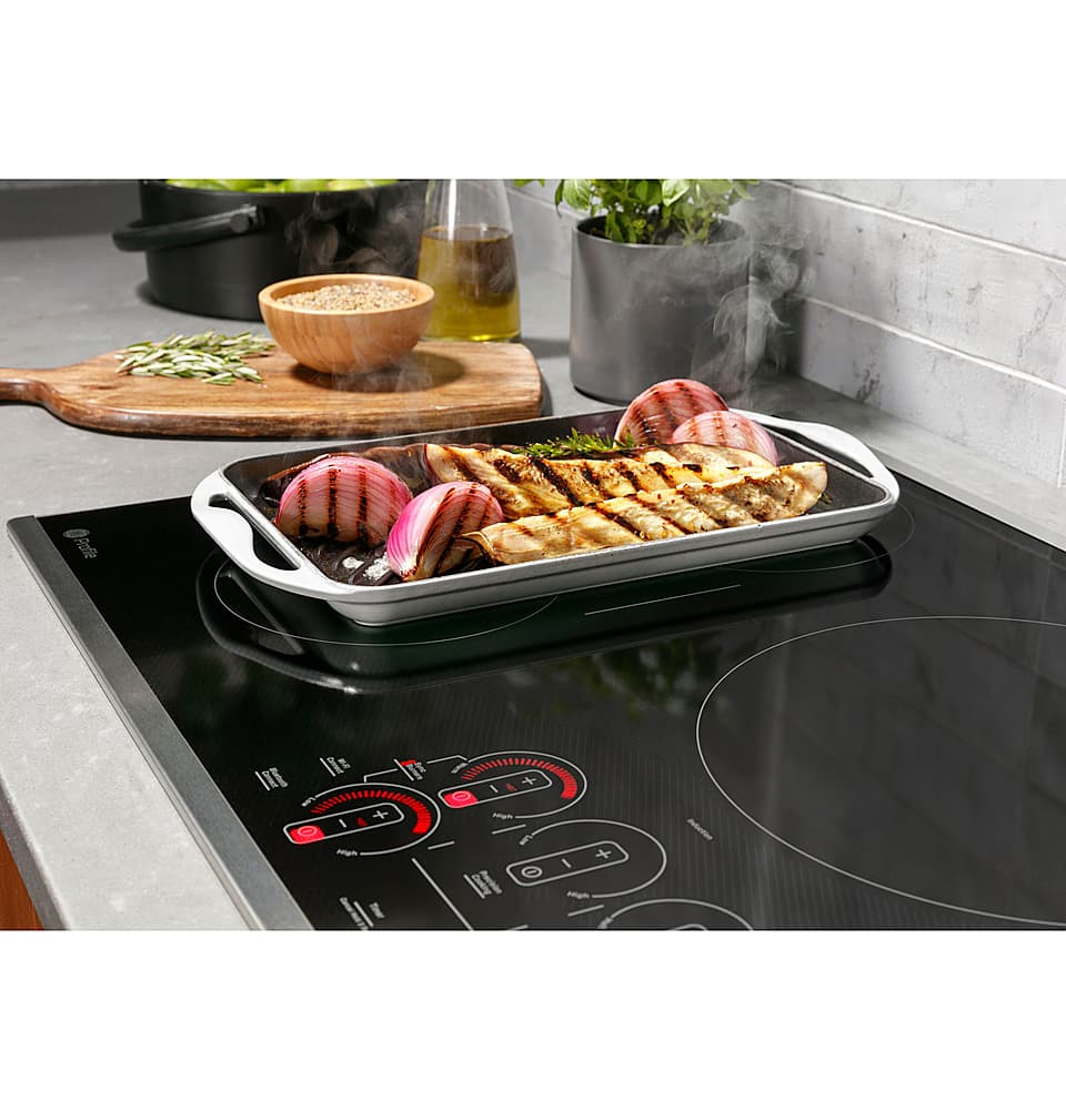 GE Profile - ENERGY STAR 30" Built-In Touch Control Electric Induction Cooktop - Stainless Steel on Black