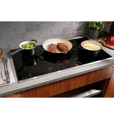 GE Profile - ENERGY STAR 30" Built-In Touch Control Electric Induction Cooktop - Stainless Steel on Black