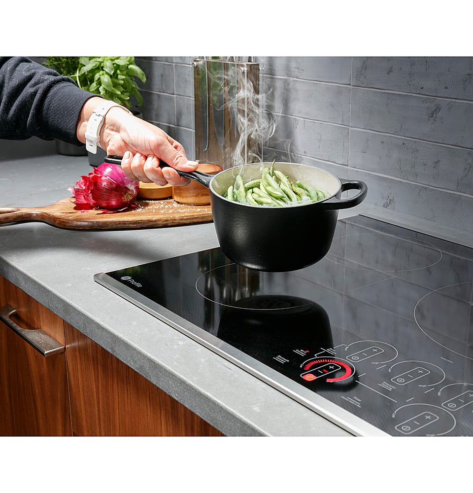 GE Profile - ENERGY STAR 30" Built-In Touch Control Electric Induction Cooktop - Stainless Steel on Black