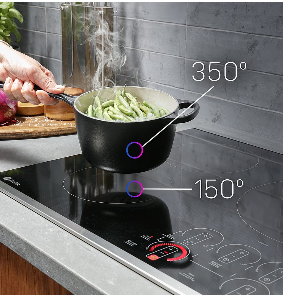 GE Profile - ENERGY STAR 36" Built-In Touch Control Electric Induction Cooktop - Black