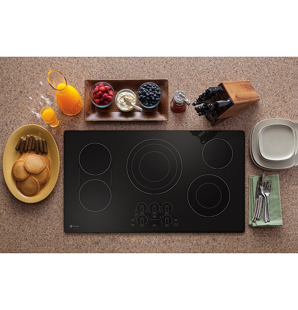 GE Profile - 36" Electric Built In Cooktop - Black