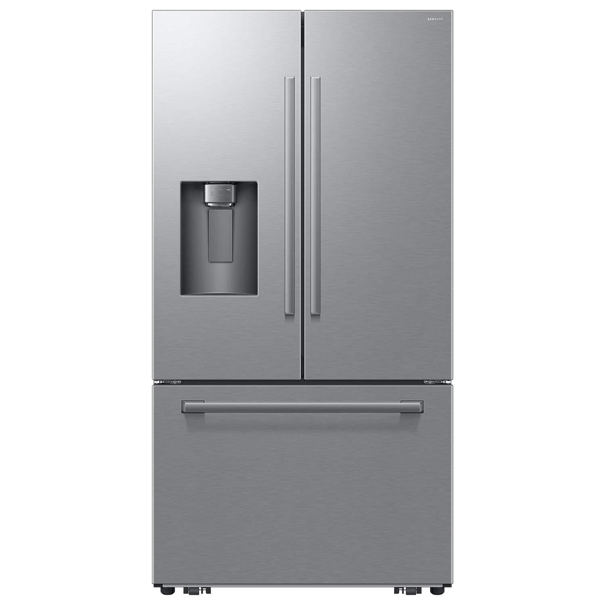 Samsung - 36 in. Wide Bespoke AI 29 cu. ft. 3-Door French Door Refrigerator with Zero Clearance Fit & Dual Auto Ice Maker - Stainless Steel