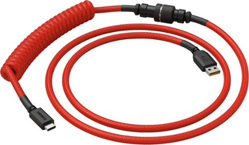 Glorious - Coiled USB-C Artisan Braided Keyboard Cable for Mechanical Gaming Keyboards - Crimson Red