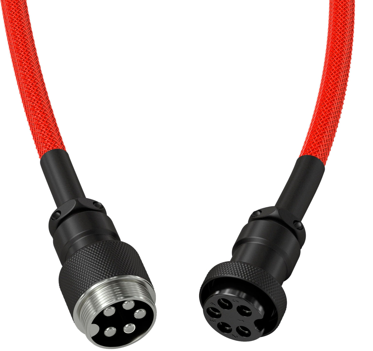 Glorious - Coiled USB-C Artisan Braided Keyboard Cable for Mechanical Gaming Keyboards - Crimson Red
