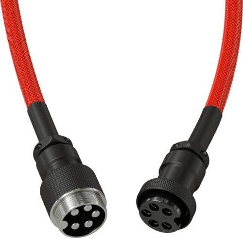 Glorious - Coiled USB-C Artisan Braided Keyboard Cable for Mechanical Gaming Keyboards - Crimson Red