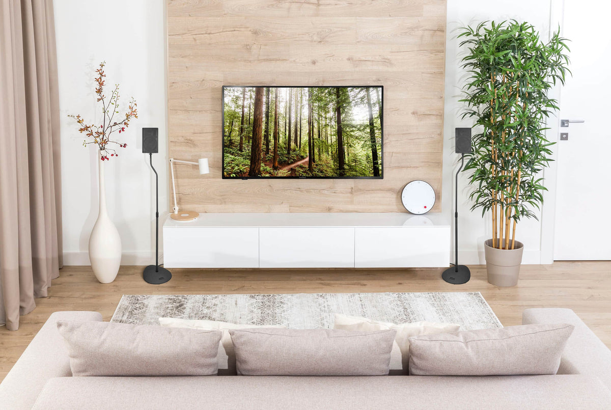 Insignia™ - 28 – 38" Adjustable Height Speaker Stands for Satellite Speakers - Black
