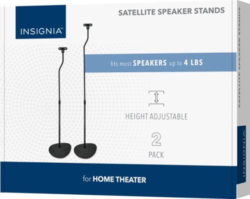 Insignia™ - 28 – 38" Adjustable Height Speaker Stands for Satellite Speakers - Black