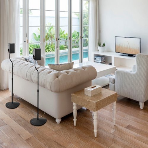 Insignia™ - 28 – 38" Adjustable Height Speaker Stands for Satellite Speakers - Black
