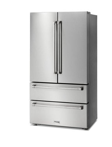 Thor Kitchen - 36 in. Wide 22.5 Cu. Ft. Professional French Door Counter Depth Refrigerator with Ice Maker - Stainless Steel