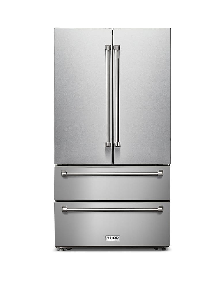Thor Kitchen - 36 in. Wide 22.5 Cu. Ft. Professional French Door Counter Depth Refrigerator with Ice Maker - Stainless Steel