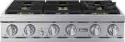 Dacor - 36 in. Wide 6 Burner Built-In Gas Rangetop - Silver Stainless Steel