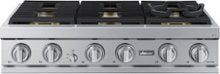 Dacor - 36 in. Wide 6 Burner Built-In Gas Rangetop - Silver Stainless Steel