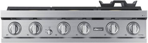 Dacor - 36 in. Wide 6 Burner Built-In Gas Rangetop - Silver Stainless Steel