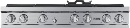 Dacor - 48 in. Wide 6 Burner Built-In Gas Rangetop withGriddle - Silver Stainless Steel