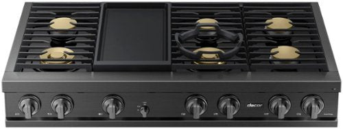 Dacor - 48 in. Wide 6 Burner Built-In Gas Rangetop withGriddle - Graphite Steel