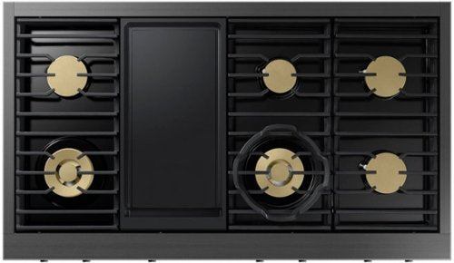 Dacor - 48 in. Wide 6 Burner Built-In Gas Rangetop withGriddle - Graphite Steel