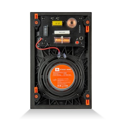 JBL - Stage In-Wall Loudspeaker With 1" Aluminum Dome Tweeter and 6.5" Polycellulose Cone Woofer - Black