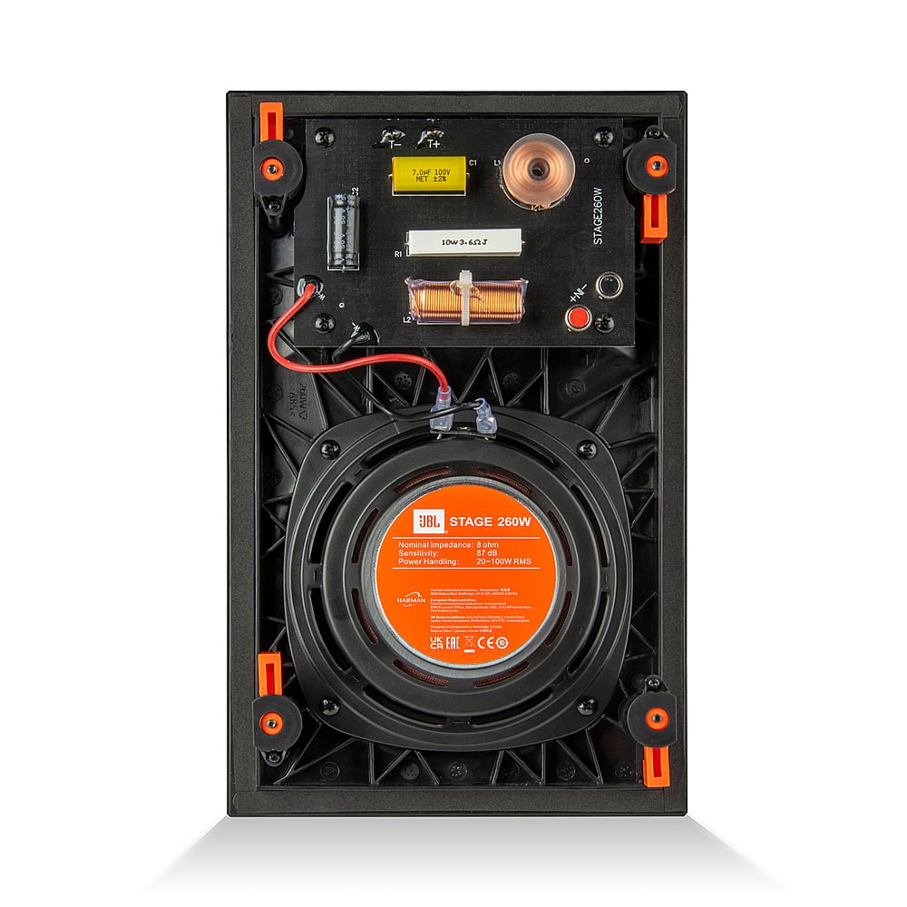 JBL - Stage In-Wall Loudspeaker With 1" Aluminum Dome Tweeter and 6.5" Polycellulose Cone Woofer - Black