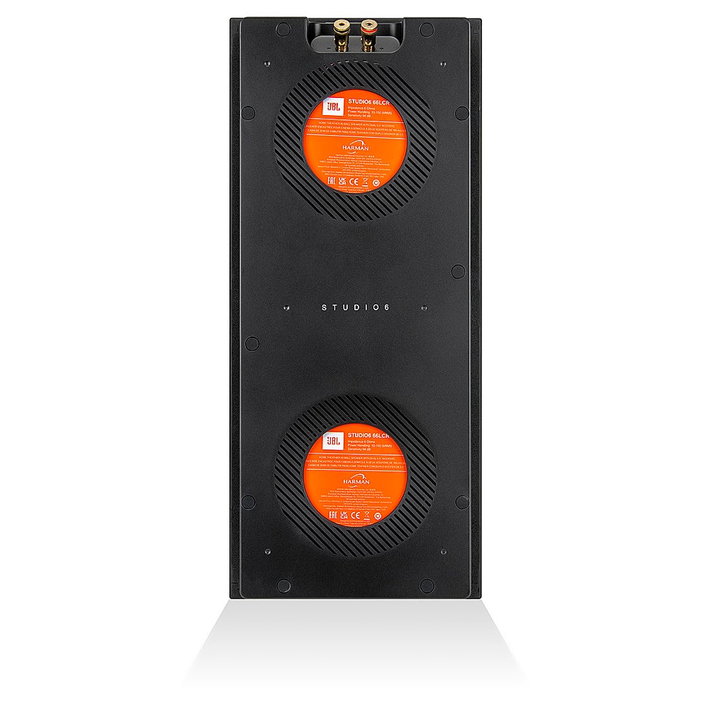 JBL - Studio 6 Dual-6.5" 2-Way In-Wall Speaker with Compression Tweeter - Black