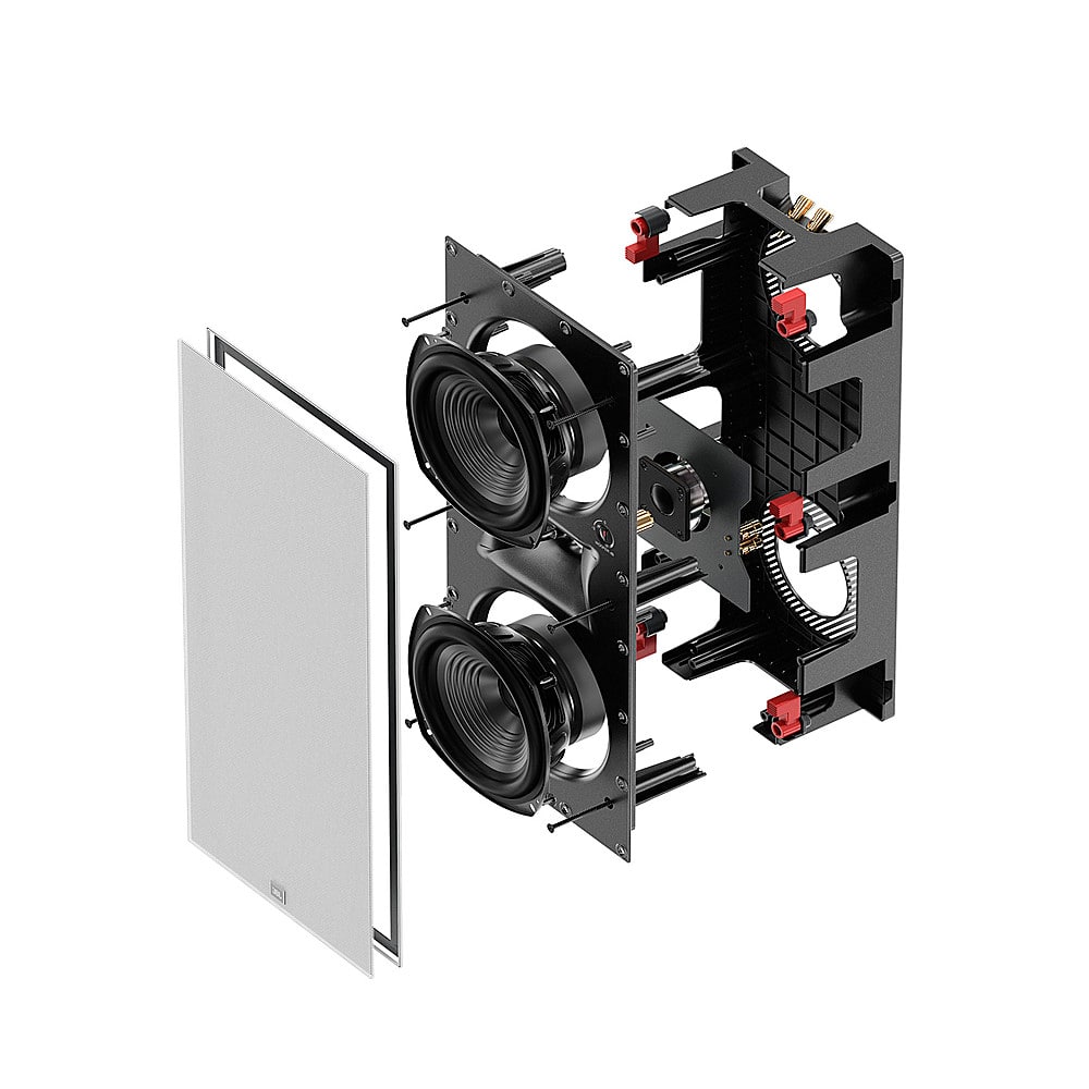 JBL - Studio 6 Dual-6.5" 2-Way In-Wall Speaker with Compression Tweeter - Black