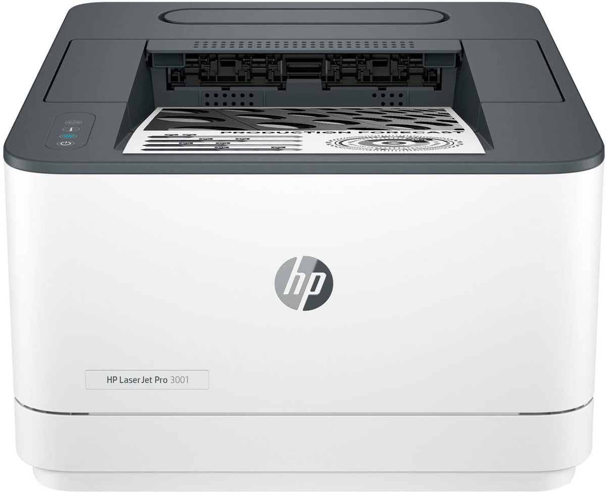 HP - LaserJet Pro 3001dw Wireless Black-and-White Laser Printer - White