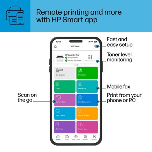 HP - LaserJet Pro 3001dw Wireless Black-and-White Laser Printer - White