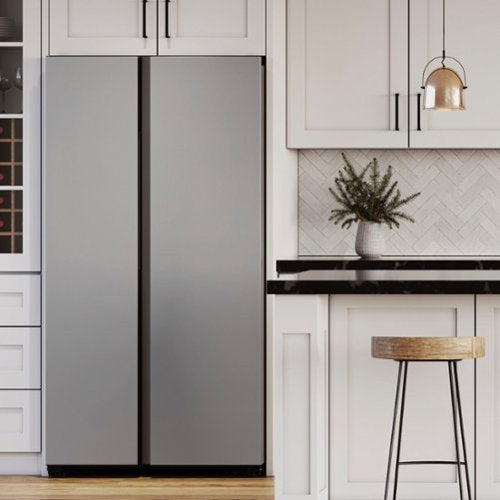Samsung - 36 in. Wide BESPOKE Side-by-Side Smart Refrigerator with Beverage Center - Stainless Steel