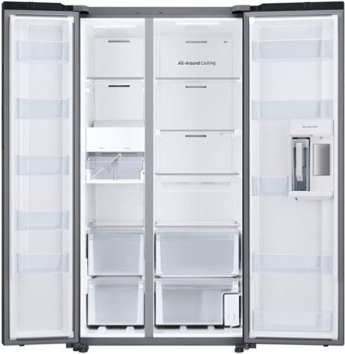 Samsung - 36 in. Wide BESPOKE Side-by-Side Smart Refrigerator with Beverage Center - Stainless Steel