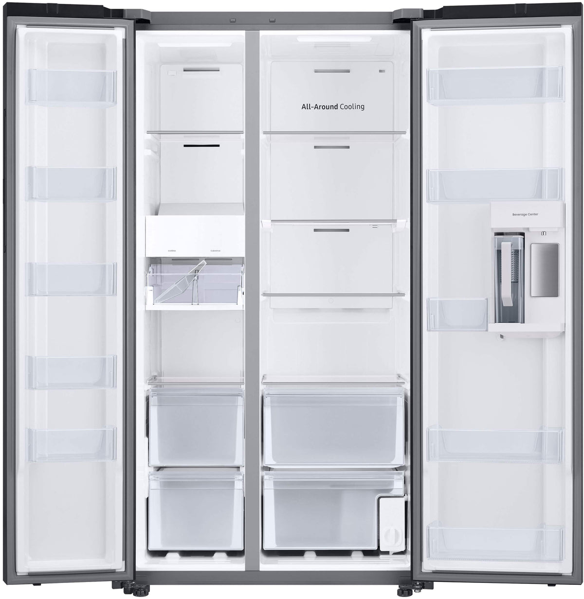 Samsung - 36 in. Wide BESPOKE Side-by-Side Smart Refrigerator with Beverage Center - Stainless Steel