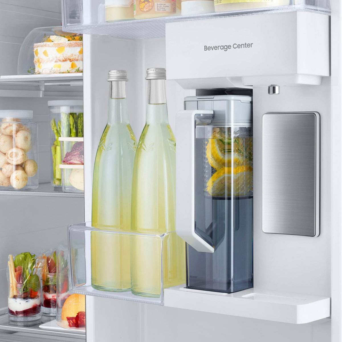 Samsung - 36 in. Wide BESPOKE Side-by-Side Smart Refrigerator with Beverage Center - Stainless Steel