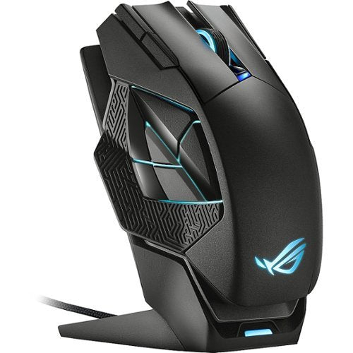 ASUS - ROG Spatha X Wireless Optical Gaming Mouse with 12 Programmable Buttons and Magnetic Charging Stand - Wireless - Black