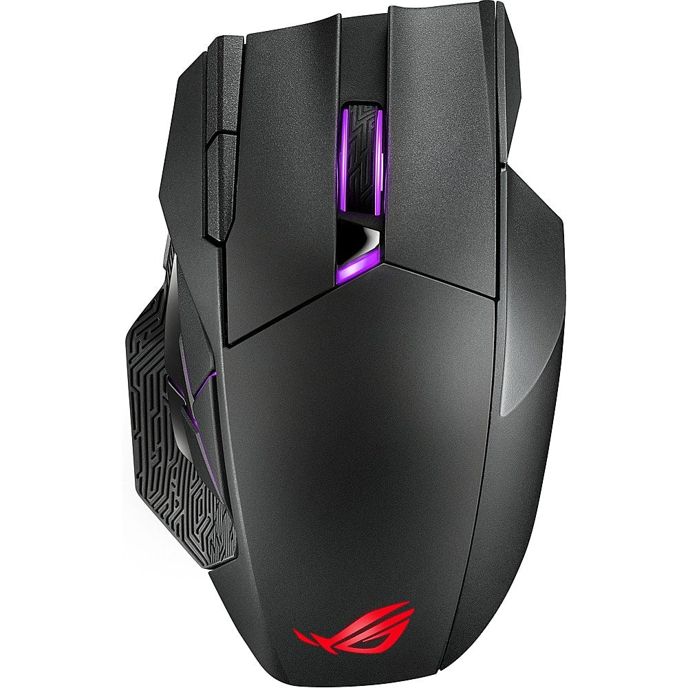 ASUS - ROG Spatha X Wireless Optical Gaming Mouse with 12 Programmable Buttons and Magnetic Charging Stand - Wireless - Black