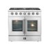 Forno Appliances - 36 in. Wide 6 Burner Galiano 5.36 Cu. Ft. Freestanding Gas Range with French Doors and LP Conversion Kit - Silver