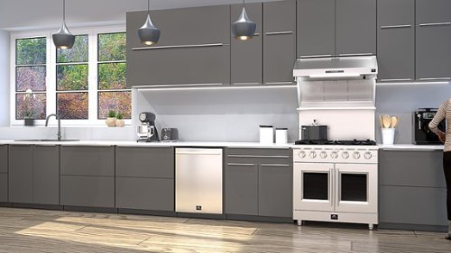 Forno Appliances - 36 in. Wide 6 Burner Galiano 5.36 Cu. Ft. Freestanding Gas Range with French Doors and LP Conversion Kit - Silver