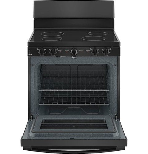 GE - 30 in. Wide 4 Elements 5.0 Cu. Ft. Freestanding Electric Radiant Smooth Cooktop Range - Black