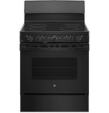 GE - 30 in. Wide 4 Elements 5.0 Cu. Ft. Freestanding Electric Radiant Smooth Cooktop Range - Black