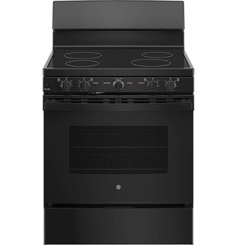 GE - 30 in. Wide 4 Elements 5.0 Cu. Ft. Freestanding Electric Radiant Smooth Cooktop Range - Black