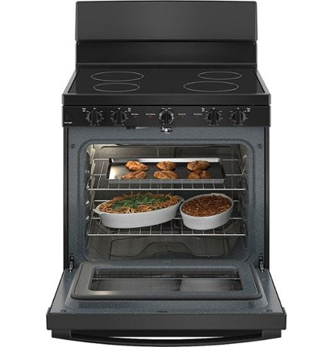 GE - 30 in. Wide 4 Elements 5.0 Cu. Ft. Freestanding Electric Radiant Smooth Cooktop Range - Black