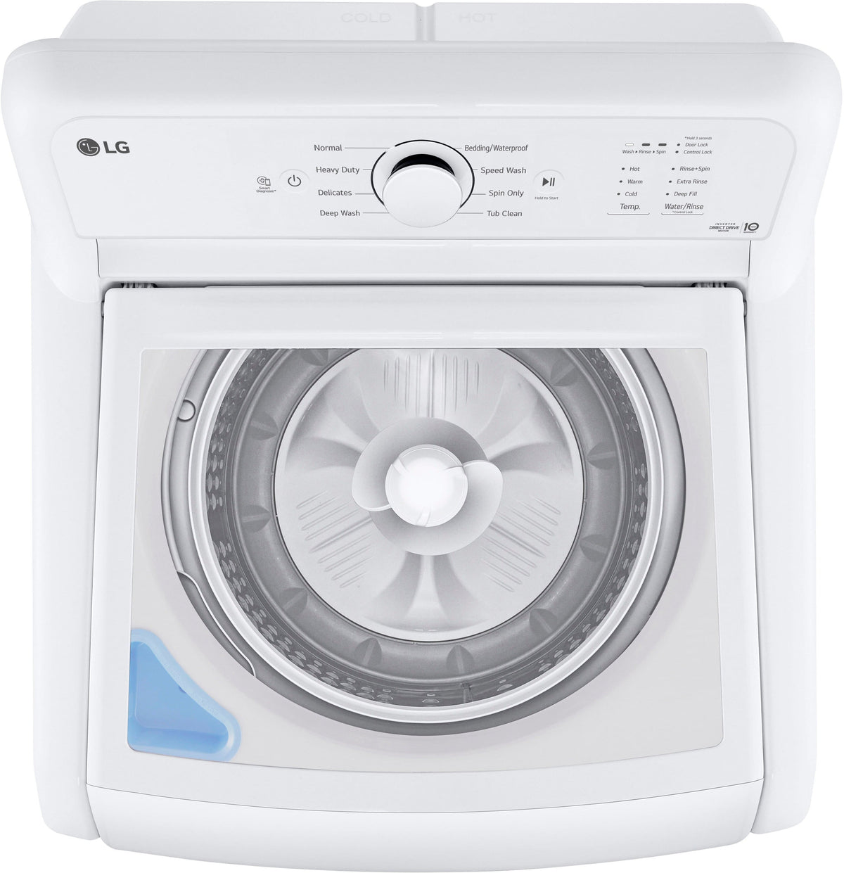 LG - 4.1 Cu. Ft. High-Efficiency Top Load Washer with TurboDrum Technology - White
