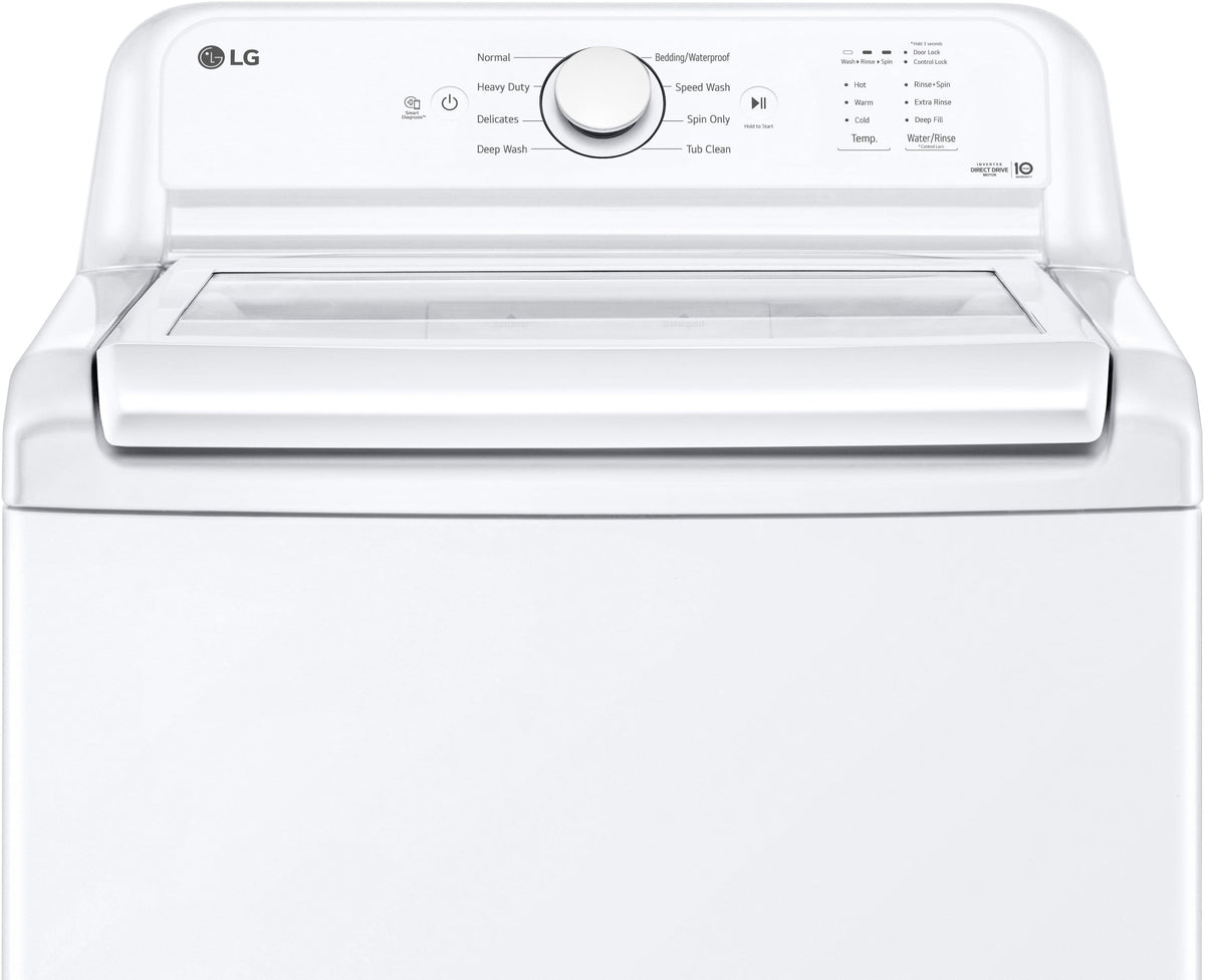 LG - 4.1 Cu. Ft. High-Efficiency Top Load Washer with TurboDrum Technology - White