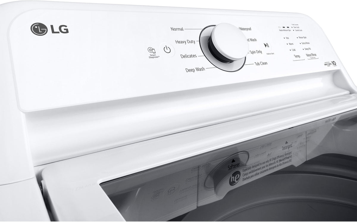 LG - 4.1 Cu. Ft. High-Efficiency Top Load Washer with TurboDrum Technology - White