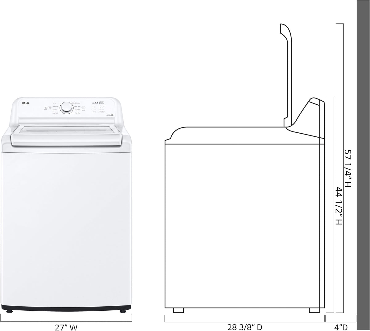 LG - 4.1 Cu. Ft. High-Efficiency Top Load Washer with TurboDrum Technology - White