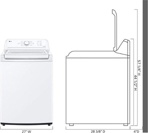 LG - 4.1 Cu. Ft. High-Efficiency Top Load Washer with TurboDrum Technology - White