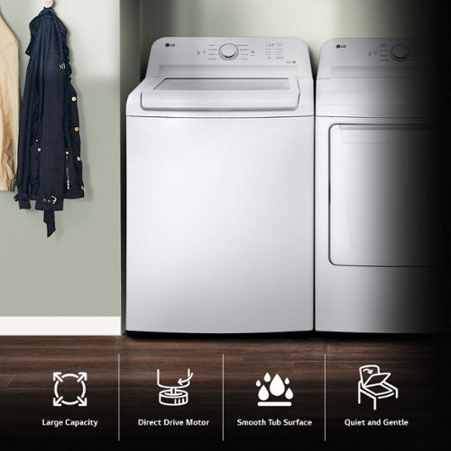 LG - 4.1 Cu. Ft. High-Efficiency Top Load Washer with TurboDrum Technology - White