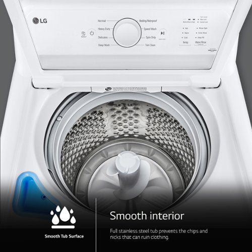 LG - 4.1 Cu. Ft. High-Efficiency Top Load Washer with TurboDrum Technology - White