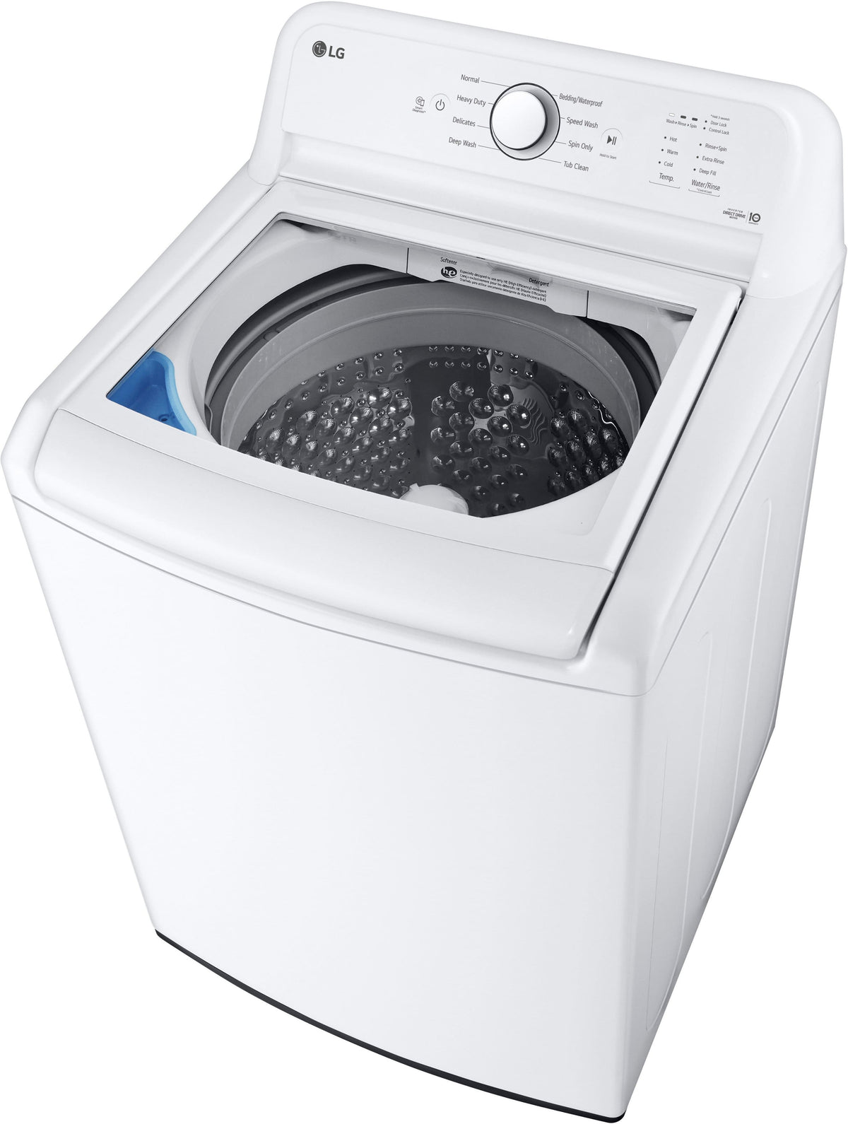 LG - 4.1 Cu. Ft. High-Efficiency Top Load Washer with TurboDrum Technology - White