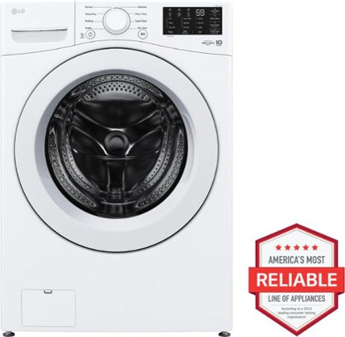 LG - 5.0 Cu. Ft. High-Efficiency Stackable Front Load Washer with 6Motion Technology - White