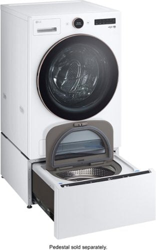 LG - 5.0 Cu. Ft. High-Efficiency Stackable Smart Front Load Washer with Steam and TurboWash 360 - White