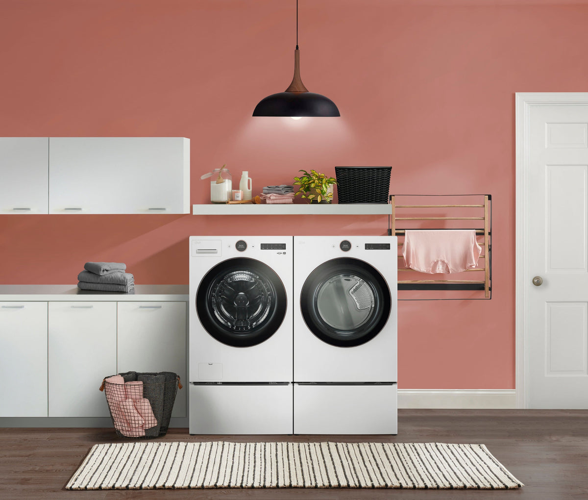LG - 5.0 Cu. Ft. High-Efficiency Stackable Smart Front Load Washer with Steam and TurboWash 360 - White